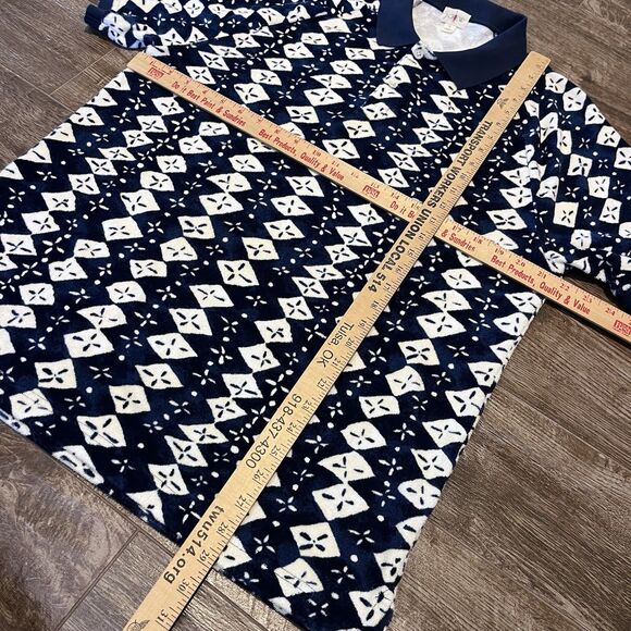 J Crew Shirt Mens L oarsman Textured Terry Cloth Toweling Polo AOP Geometric - Picture 11 of 11